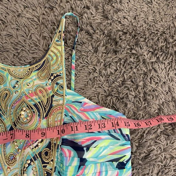 Lilly Pulitzer NEW Lannette High Tide Dancing Lady Gold Beads Maxi Dress 2 $368 - Picture 12 of 16